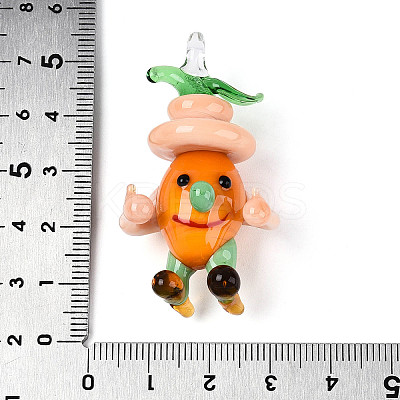 Handmade Lampwork Cartoon Onion Pendants LAMP-T025-11C-1