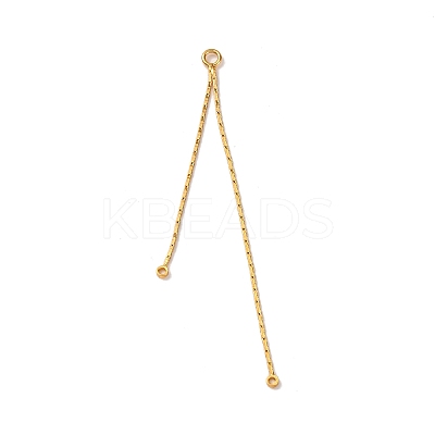 Brass Boston Link Chain Tassel Big Pendants KK-G510-06G-1