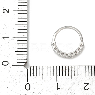 316L Surgical Stainless Steel Micro Pave Clear Cubic Zirconia Hoop Nose Rings WGE451E-05-1