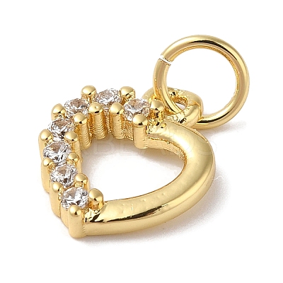 Rack Plating Brass & Clear Cubic Zirconia Pendants KK-L216-013G-1