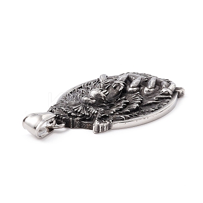 Tibetan Style 304 Stainless Steel Pendants STAS-P305-30AS-1