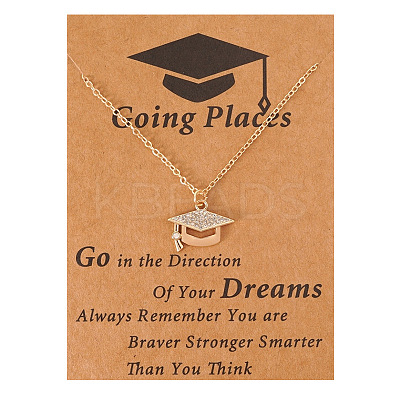 Graduation Theme Alloy Crystal Rhinestone Pendant Necklaces FS-WG07ADB-01-1