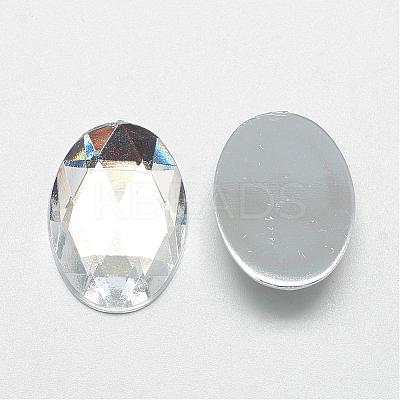 Acrylic Rhinestone Flat Back Cabochons GACR-Q011-30x40-02-1