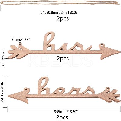 His and Hers Arrow Chair Signs Banner DIY-WH0157-34-1