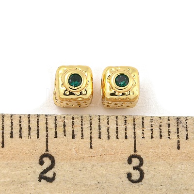Brass Micro Pave Cubic Zirconia Beads KK-G490-18G-01-1