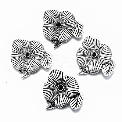 Tibetan Style Alloy Cabochon Connector Rhinestone Settings LS-TIBE-N011-008AS-RS-1