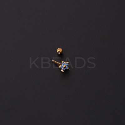 Flower 316L Surgical Stainless Steel Micro Pave Cubic Zirconia Cartilage Earrings WG558ED-03-1