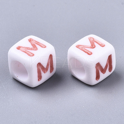 Opaque White Acrylic Beads SACR-R252-02M-1