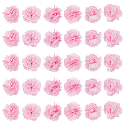 40Pcs Polyester Fabric Flowers FIND-CP0001-07B-1