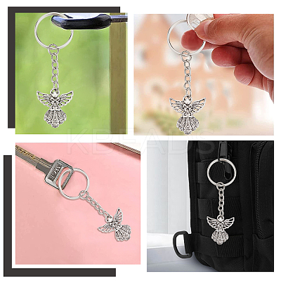 DIY Angel Charm Keychain Making Kits DIY-SC0019-04-1