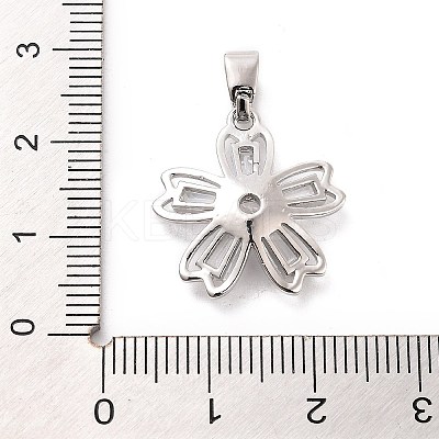Rack Plating Brass Micro Pave Cubic Zirconia Pendants KK-M082-04A-P-1