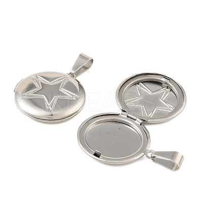 316 Stainless Steel Locket Pendants STAS-K321-17P-1