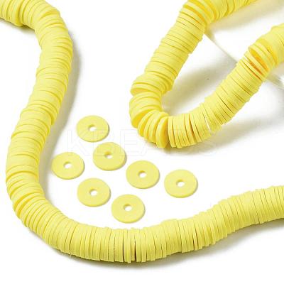 Flat Round Handmade Polymer Clay Beads CLAY-R067-12mm-22-1