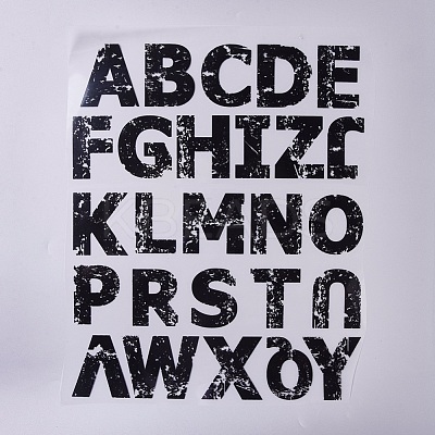 Alphabet Iron On Transfers Applique Cool Heat Vinyl Thermal Transfers Stickers For Clothes Fabric Decoration Badge DIY-WH-0151-34B-1