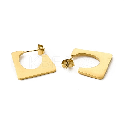 Ion Plating(IP) 304 Stainless Steel Rectangle Stud Earrings LS-EJEW-A089-02G-1