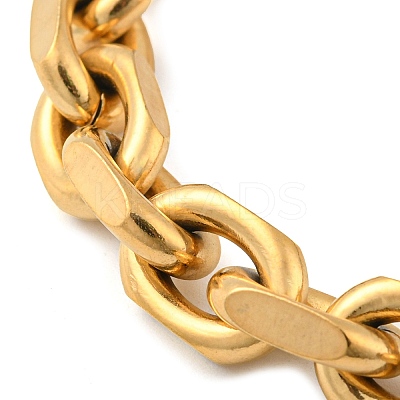 Ion Plating(IP) 304 Stainless Steel Cable Chain Bracelets BJEW-L631-27G-1