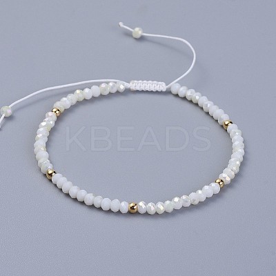 Electroplate Glass Braided Beads Bracelets BJEW-JB04320-1