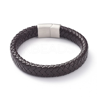 Unisex Leather Cord Weave Bracelets BJEW-JB04893-02-1