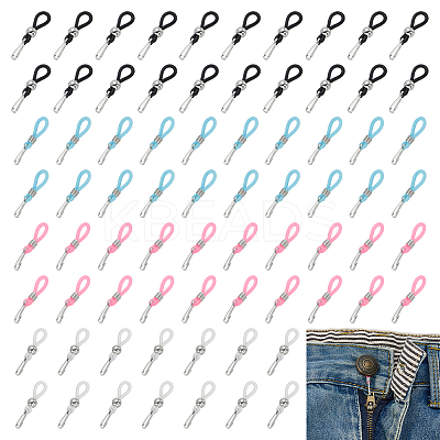 80Pcs 4 Colors Silicone Zipper Pulls HJEW-FG00024-1
