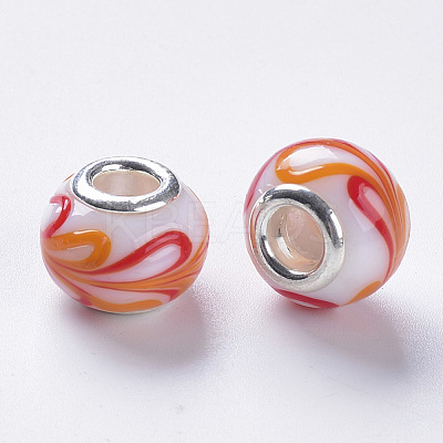 Handmade Lampwork European Beads LAMP-S193-008T-1