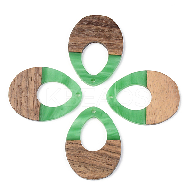 Opaque Resin & Walnut Wood Pendants RESI-S389-014A-C03-1