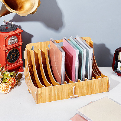 10-Slot Wood CD Storage Rack ODIS-WH0043-94-1
