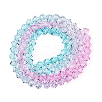 Gradient Color Baking Paint Glass Bead Strands LS-DGLA-A039-T4mm-A05-1