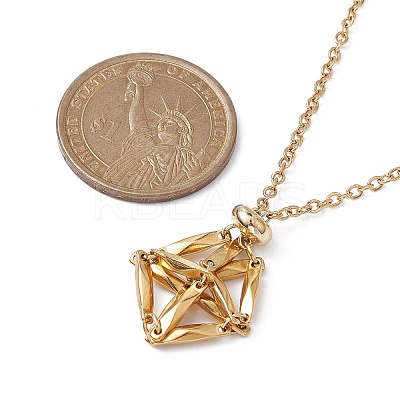 Ion Plating(IP) 304 Stainless Steel Macrame Pouch Empty Stone Holder for Pendant Necklaces Making NJEW-JN04441-01-1