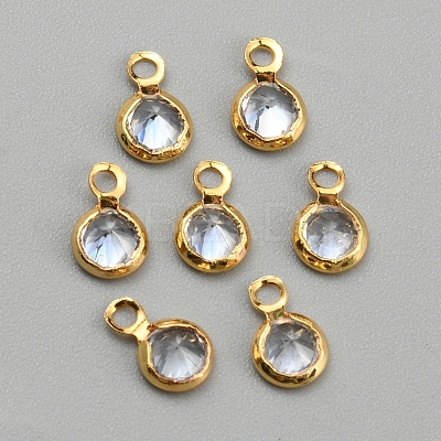 Brass Micro Pave Cubic Zirconia Pendants KK-WH0066-04A-G-1