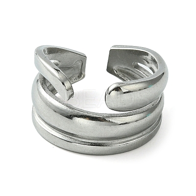 Non-Tarnish 304 Stainless Steel Open Cuff Ring RJEW-L110-010P-1