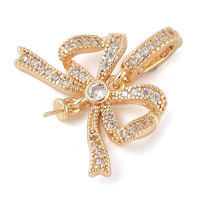 Brass Micro Pave Cubic Zirconia Peg Bails KK-N256-16G-1