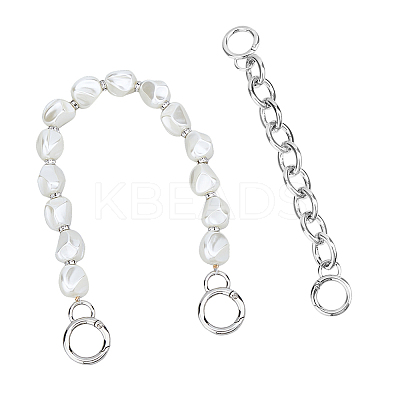 Plastic Pearl Alloy Phone Hand Strap Chains FIND-WH0260-55P-1