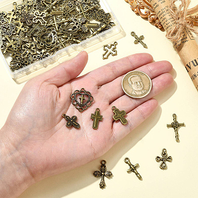 100 Pcs 20 Styles Tibetan Style Alloy Pendants FIND-CJ0003-90-1