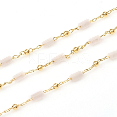 3.28 Feet Handmade Natural Rose Quartz Beaded Chains X-CHC-E021-01D-1