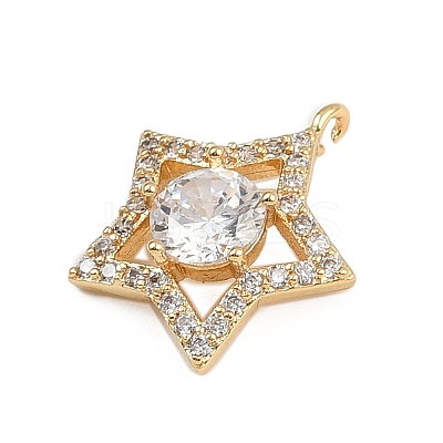 Brass Micro Pave Cubic Zirconia Pendants KK-S339-03G-1