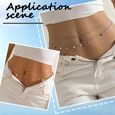2 Sets 2 Colors Iron Waist Body Chain AJEW-GF0011-04-1