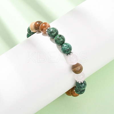 Natural Lapis Lazuli & Sodalite & Amethyst & Glass Beads Stretch Bracelets for Women Men BJEW-P398-01F-1