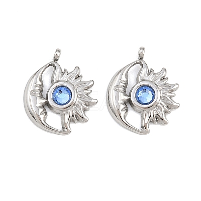 304 Stainless Steel Rhinestone Pendants STAS-Z166-24P-03-1
