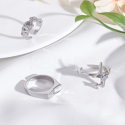 Zinc Alloy Finger Rings Set RJEW-LP0002-24A-1