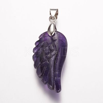 Natural Amethyst Pendants X-G-E339-02E-1
