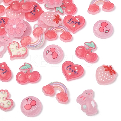 120Pcs 8 Style Plastic Enamel Cabochons KY-FS0001-38-1