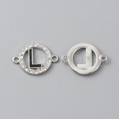 Zinc Alloy Crystal Rhinestone Connector Charms ALRI-WH0005-17L-P-1