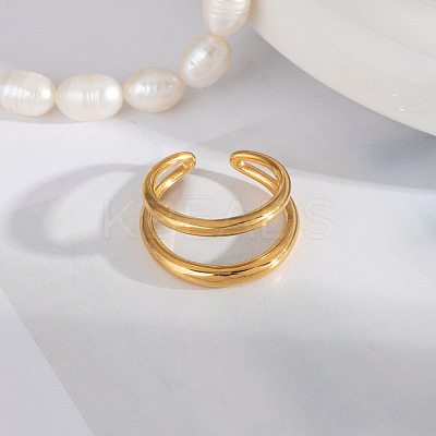 Double-layer Stainless Steel Cuff Rings for Women EP7559-1-1