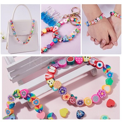 250Pcs 10 Style Handmade Polymer Clay Beads CLAY-SZ0001-53-1