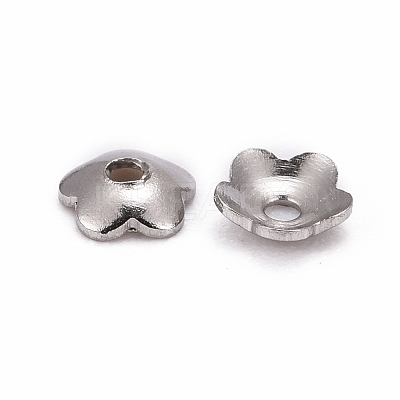 Tarnish Resistant 5-Petal 316 Surgical Stainless Steel Bead Caps STAS-N030-03P-1