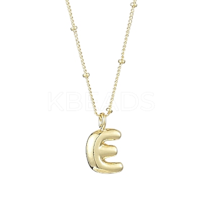 1Pc Initial Letter Brass Pendant Necklaces NJEW-YW0001-24E-1