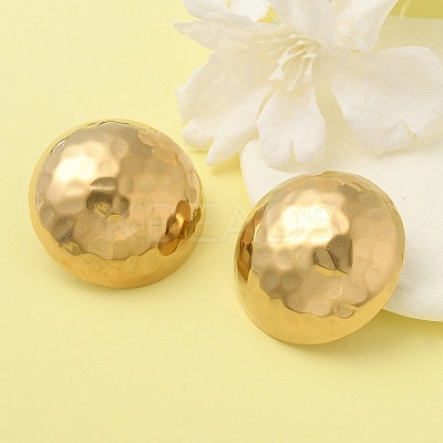 Ion Plating(IP) 304 Stainless Steel Half Round Stud Earrings for Women EJEW-M089-10G-1