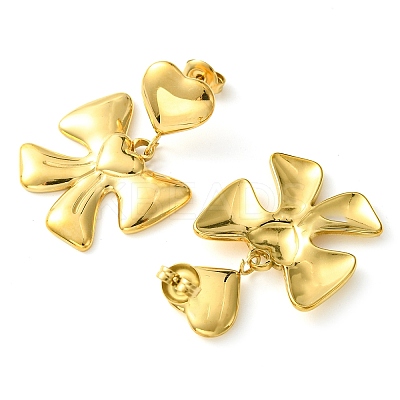 Ion Plating(IP) 304 Stainless Steel Dangle Stud Earrings EJEW-Z038-09G-1