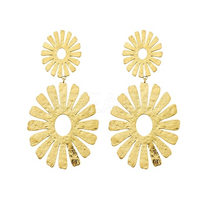 304 Stainless Steel Dangle Stud Earrings for Women EJEW-K268-12C-G-1