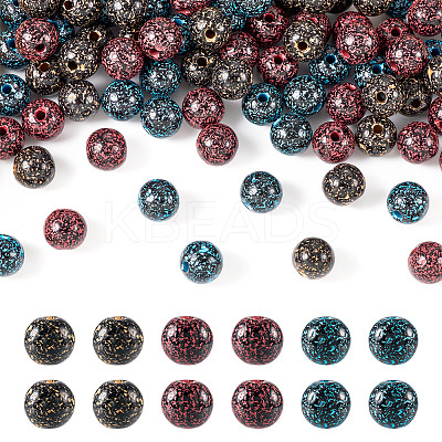 90Pcs 3Colors Opaque Acrylic Beads OACR-TA0002-57-1